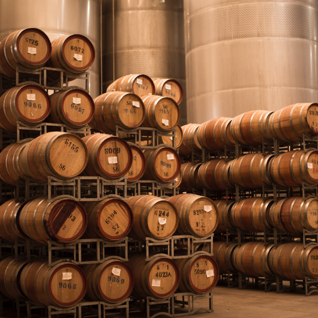 Australia's best red wines - cellar barrels at Nugan Estate types of red wine