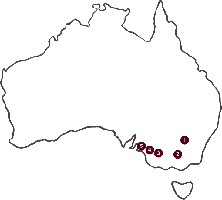Map of Nugan Estate Vineyards - best red wine regions, best white wine regions australia